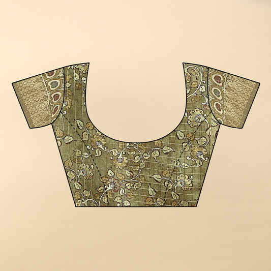 J6 Designers Soft Dola Silk Chex Printed Jacquard border Saree With Blouse - Riya